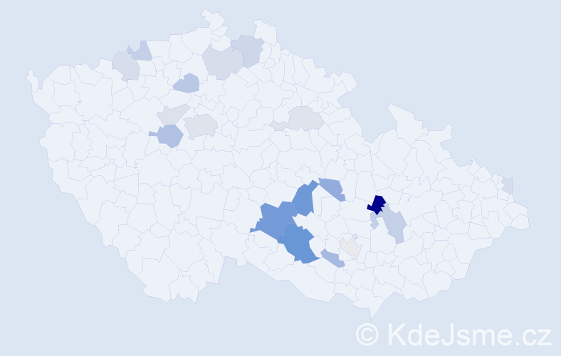 Příjmení: 'Kaut', počet výskytů 44 v celé ČR