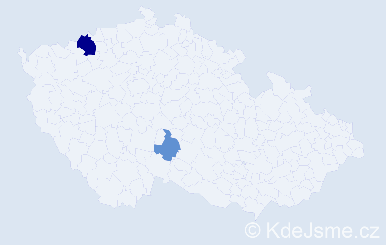 Příjmení: 'Prijmak', počet výskytů 5 v celé ČR
