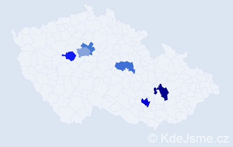 Příjmení: 'Svyda', počet výskytů 14 v celé ČR