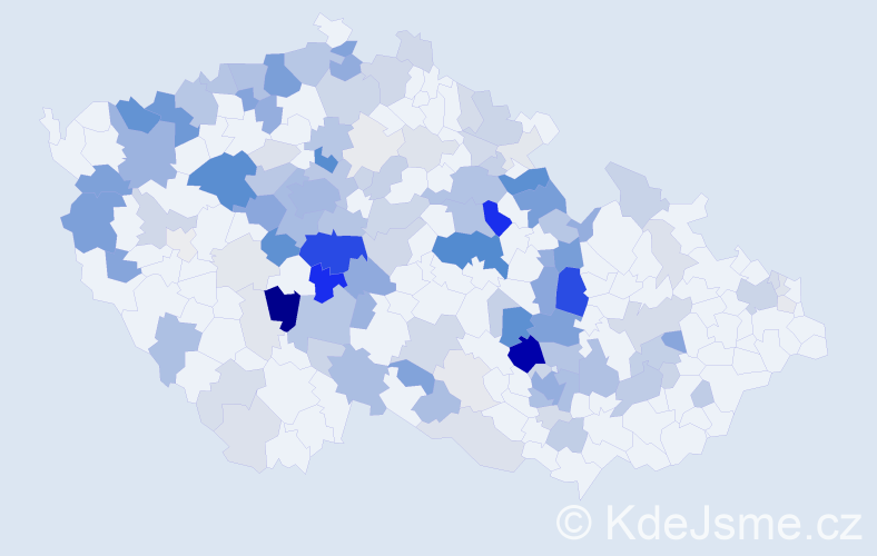 Příjmení: 'Marvanová', počet výskytů 483 v celé ČR