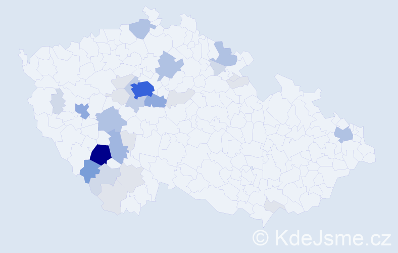 Příjmení: 'Pechlát', počet výskytů 113 v celé ČR