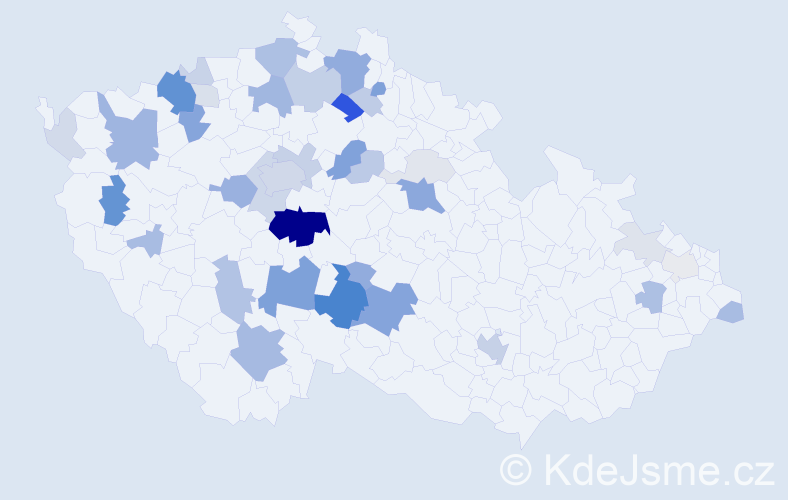 Příjmení: 'Šetek', počet výskytů 127 v celé ČR