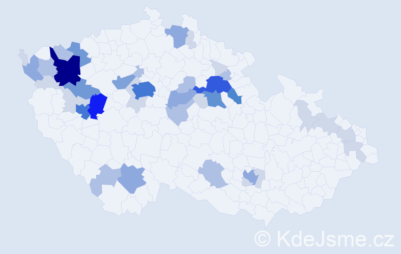Příjmení: 'Koldinská', počet výskytů 122 v celé ČR