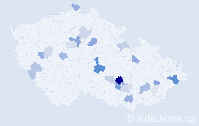 Příjmení: 'Kerber', počet výskytů 74 v celé ČR