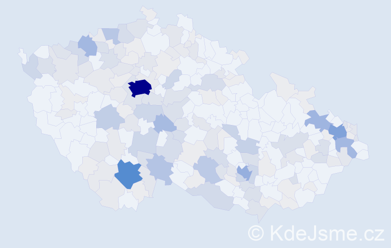 Příjmení: 'Chmel', počet výskytů 655 v celé ČR