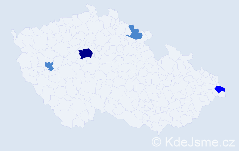 Příjmení: 'Mohammad', počet výskytů 13 v celé ČR