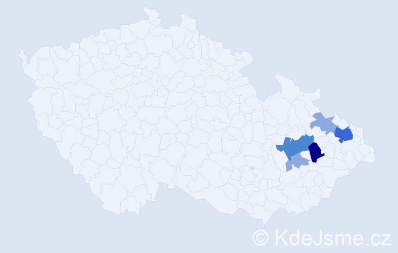 Příjmení: 'Vitonská', počet výskytů 16 v celé ČR