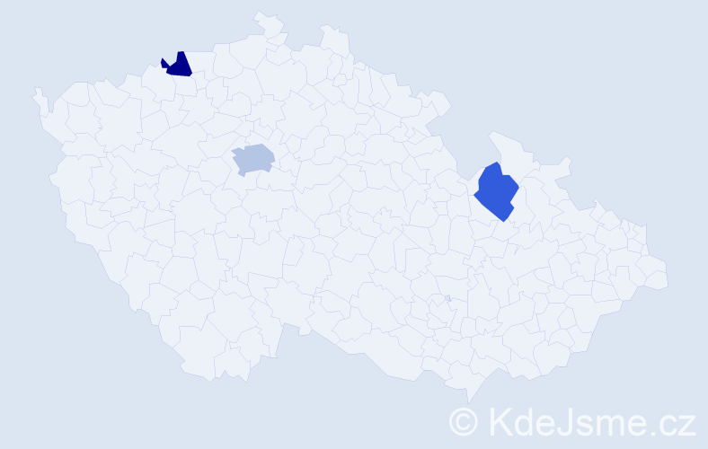 Příjmení: 'Tasev', počet výskytů 4 v celé ČR
