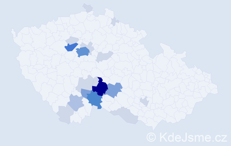 Příjmení: 'Zaňáková', počet výskytů 56 v celé ČR