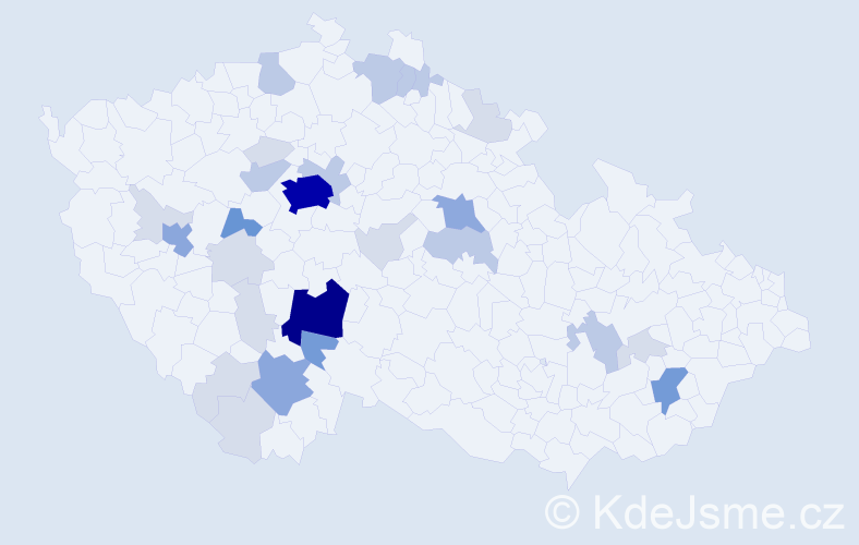 Příjmení: 'Bakule', počet výskytů 92 v celé ČR