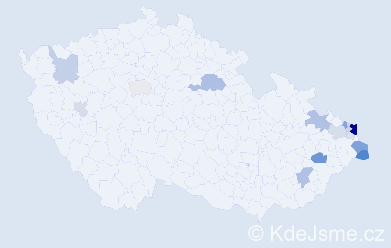 Příjmení: 'Pastuszková', počet výskytů 54 v celé ČR