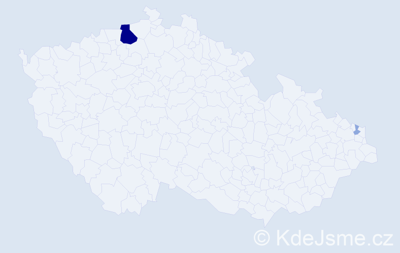 Příjmení: 'Hiho', počet výskytů 8 v celé ČR