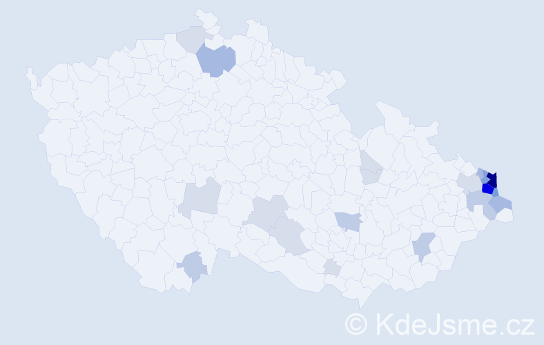 Příjmení: 'Smigová', počet výskytů 73 v celé ČR