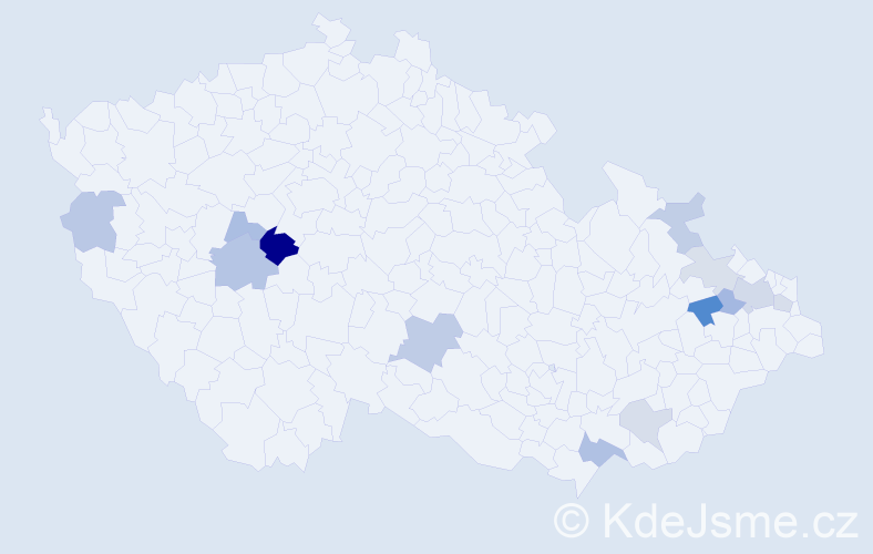 Příjmení: 'Pjaták', počet výskytů 23 v celé ČR