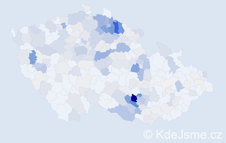 Příjmení: 'Patočka', počet výskytů 877 v celé ČR