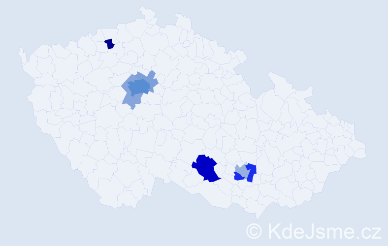 Příjmení: 'Yao', počet výskytů 24 v celé ČR