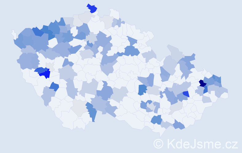 Příjmení: 'Kissová', počet výskytů 296 v celé ČR