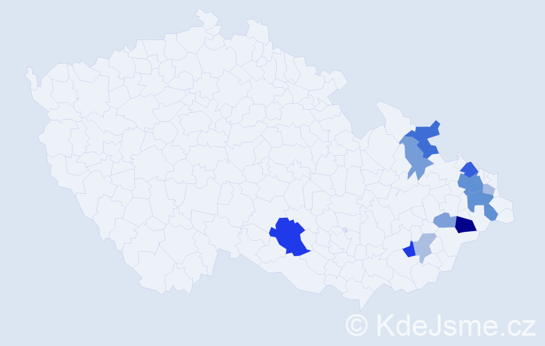 Příjmení: 'Kij', počet výskytů 27 v celé ČR