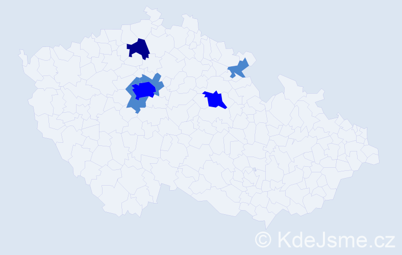 Příjmení: 'Krehan', počet výskytů 10 v celé ČR