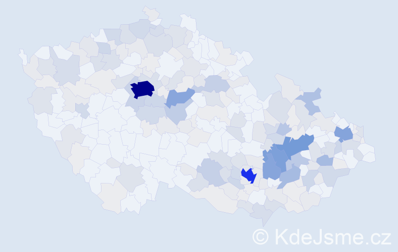 Příjmení: 'Zahradníčková', počet výskytů 797 v celé ČR