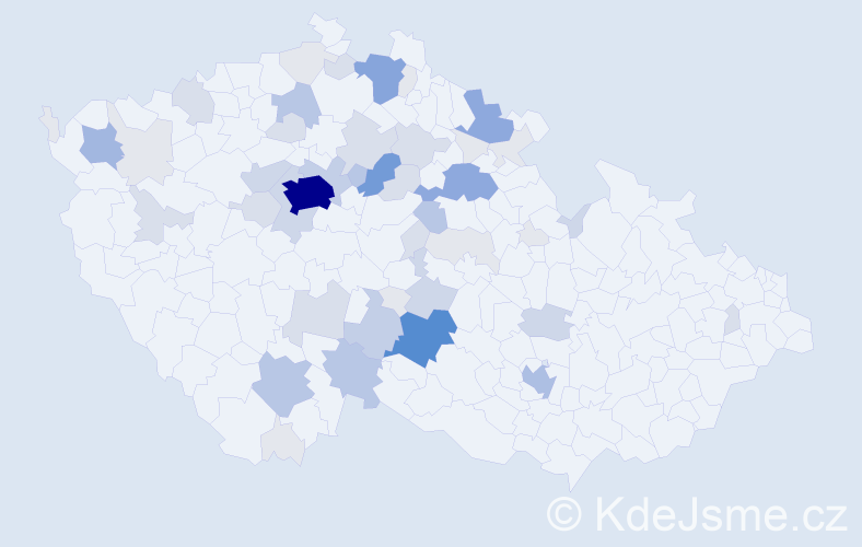 Příjmení: 'Rychetský', počet výskytů 197 v celé ČR