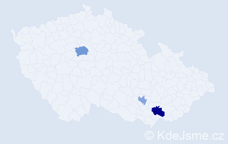 Příjmení: 'Poboráková', počet výskytů 6 v celé ČR
