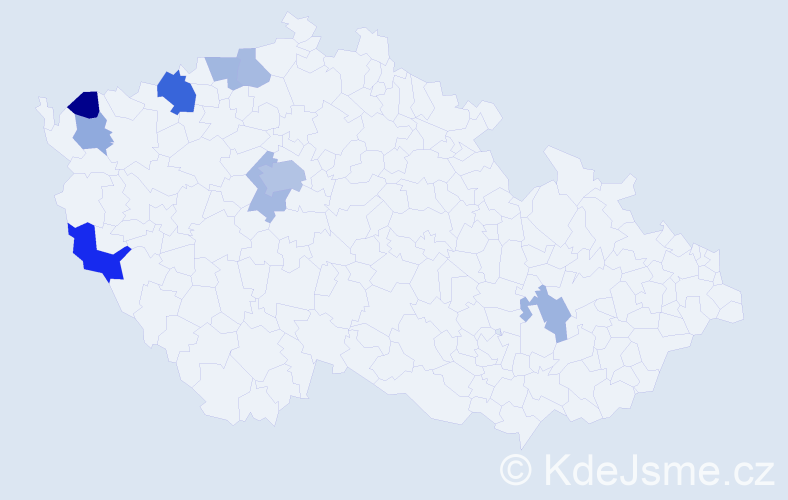Příjmení: 'Gerberová', počet výskytů 17 v celé ČR