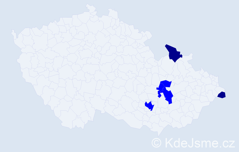 Příjmení: 'Seitler', počet výskytů 8 v celé ČR
