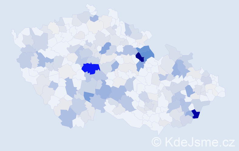 Příjmení: 'Vilímek', počet výskytů 730 v celé ČR
