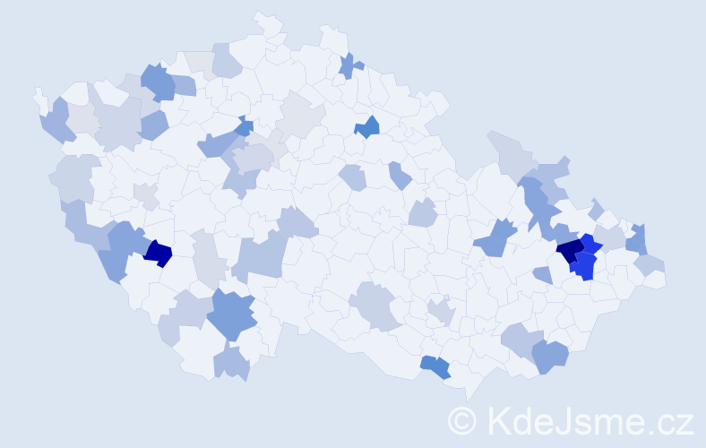 Příjmení: 'Ďuricová', počet výskytů 169 v celé ČR