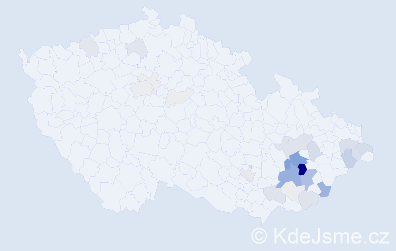 Příjmení: 'Kojecká', počet výskytů 112 v celé ČR