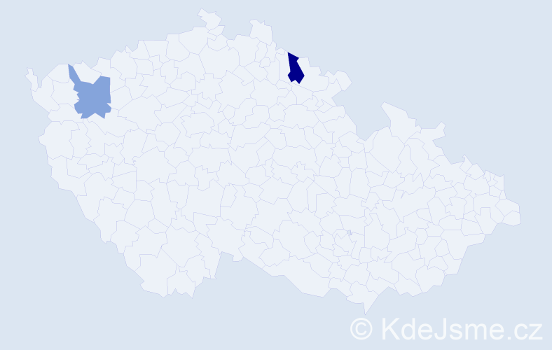 Příjmení: 'Birmanová', počet výskytů 5 v celé ČR
