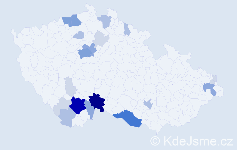 Příjmení: 'Kandl', počet výskytů 73 v celé ČR