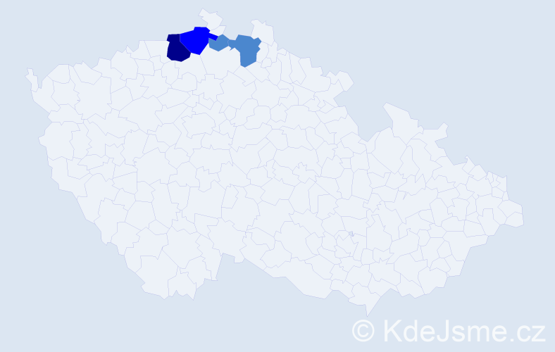Příjmení: 'Cigány', počet výskytů 7 v celé ČR