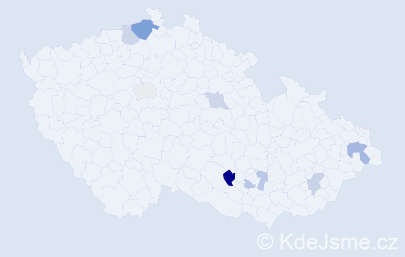 Příjmení: 'Hulková', počet výskytů 12 v celé ČR