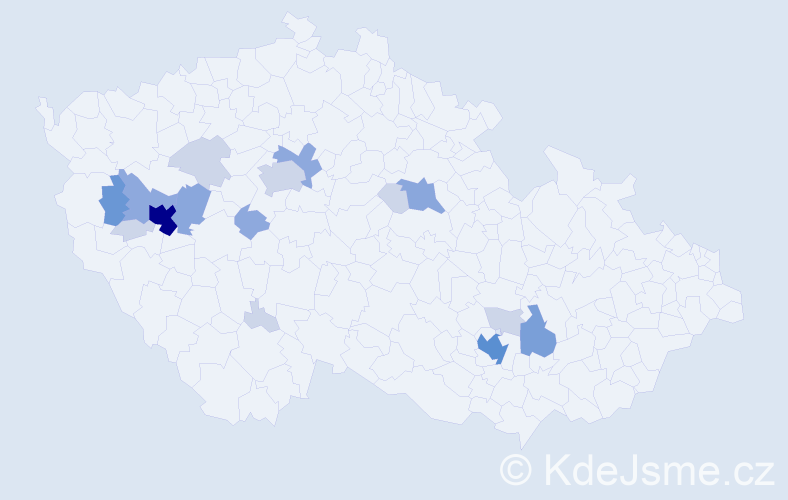 Příjmení: 'Pechmann', počet výskytů 47 v celé ČR
