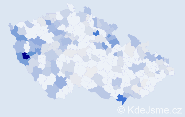 Příjmení: 'Jung', počet výskytů 590 v celé ČR