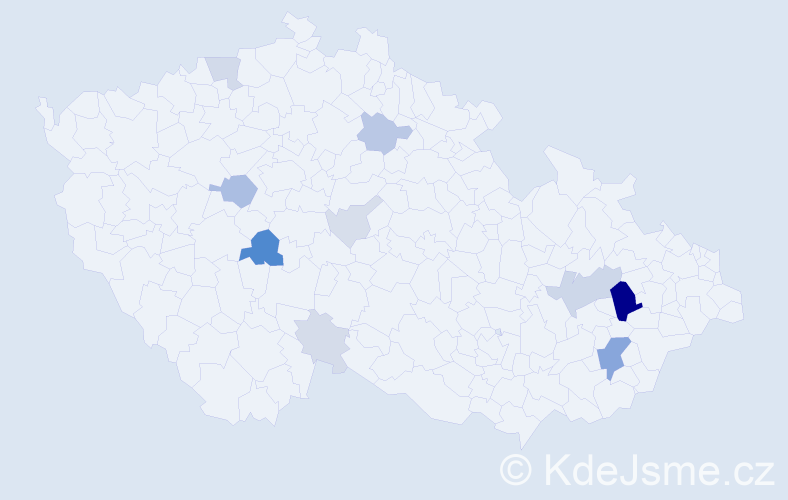 Příjmení: 'Rabelová', počet výskytů 36 v celé ČR