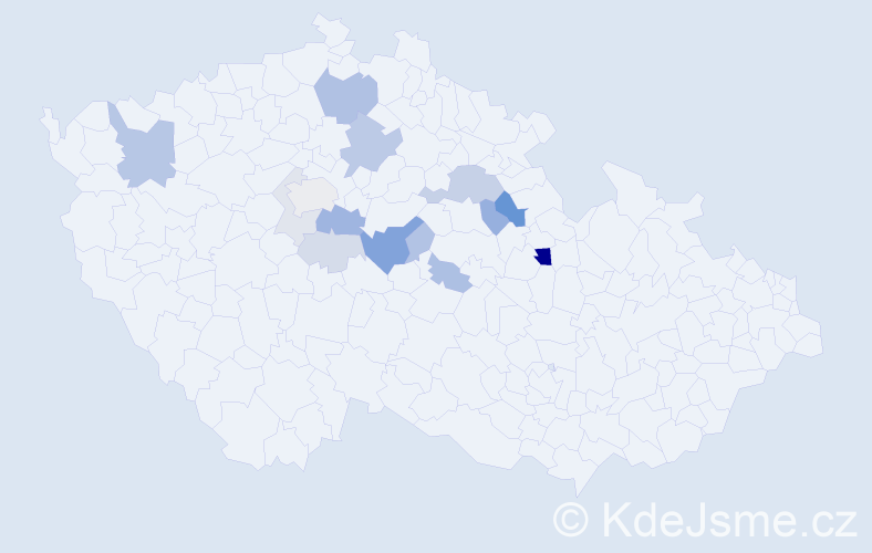 Příjmení: 'Voclová', počet výskytů 36 v celé ČR