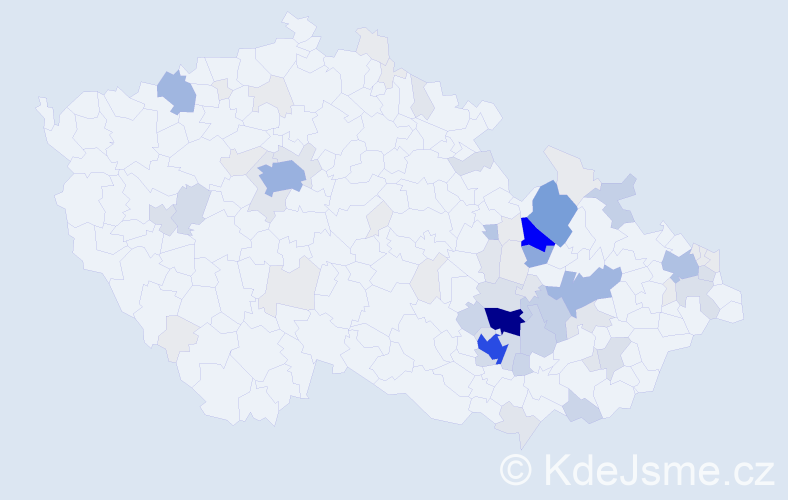 Příjmení: 'Keprt', počet výskytů 344 v celé ČR