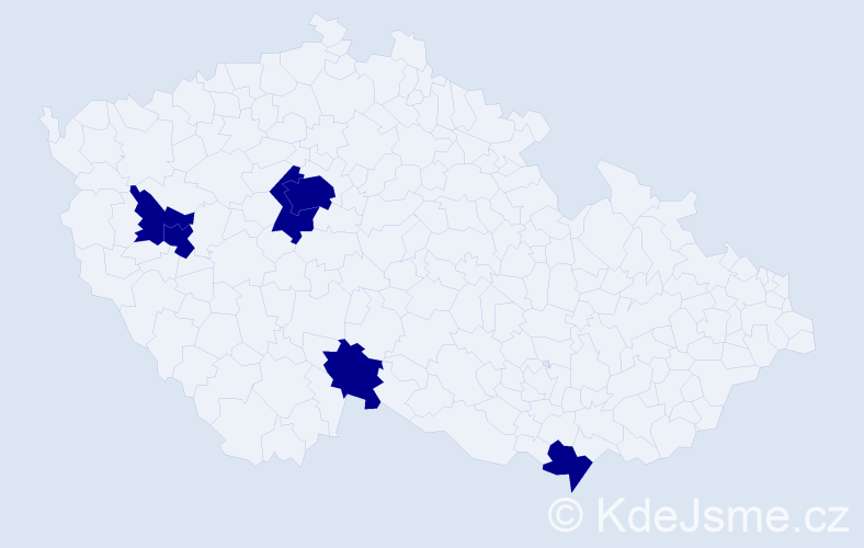 Příjmení: 'Sindelar', počet výskytů 6 v celé ČR