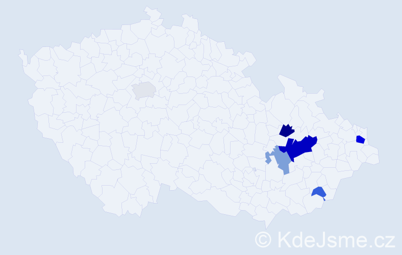 Příjmení: 'Brumarová', počet výskytů 22 v celé ČR