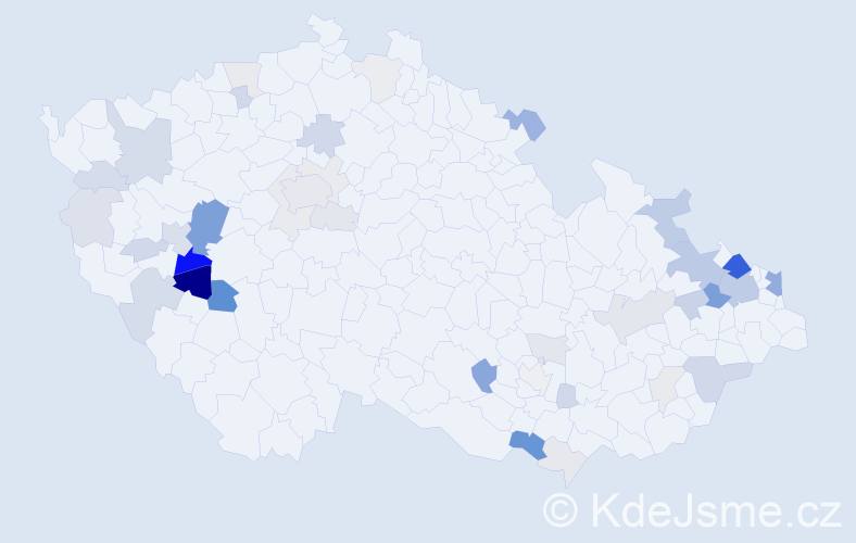 Příjmení: 'Darda', počet výskytů 130 v celé ČR