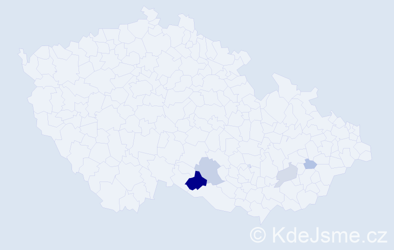 Příjmení: 'Nykrmajer', počet výskytů 18 v celé ČR