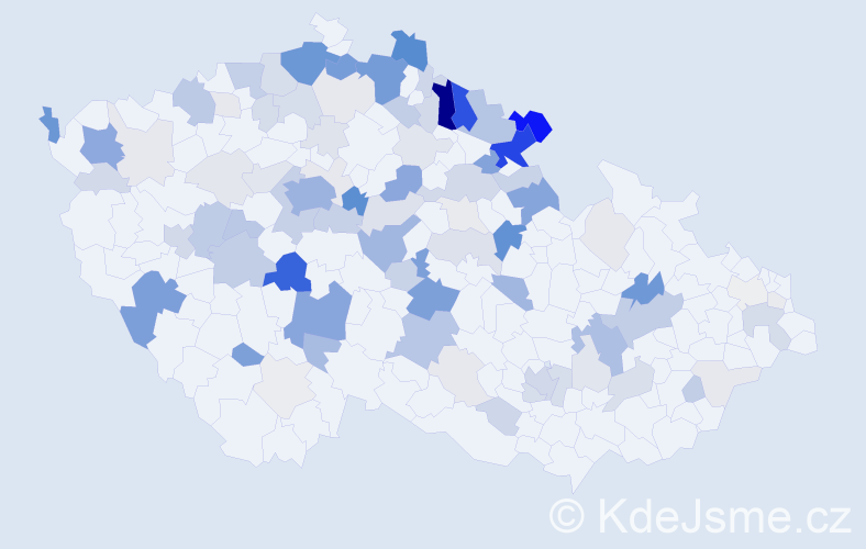 Příjmení: 'Martinová', počet výskytů 382 v celé ČR
