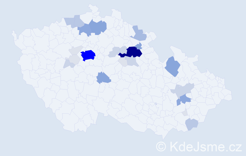 Příjmení: 'Bludská', počet výskytů 109 v celé ČR