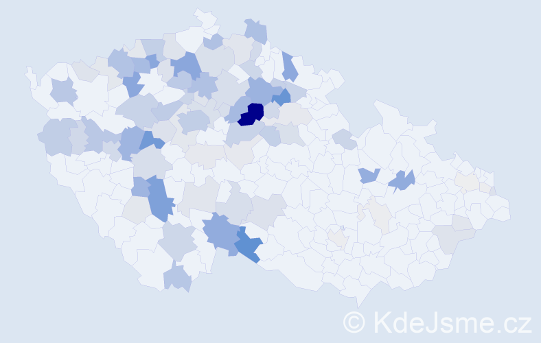 Příjmení: 'Kára', počet výskytů 332 v celé ČR