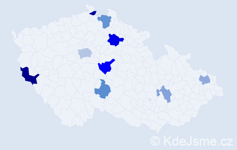 Příjmení: 'Abdallah', počet výskytů 17 v celé ČR