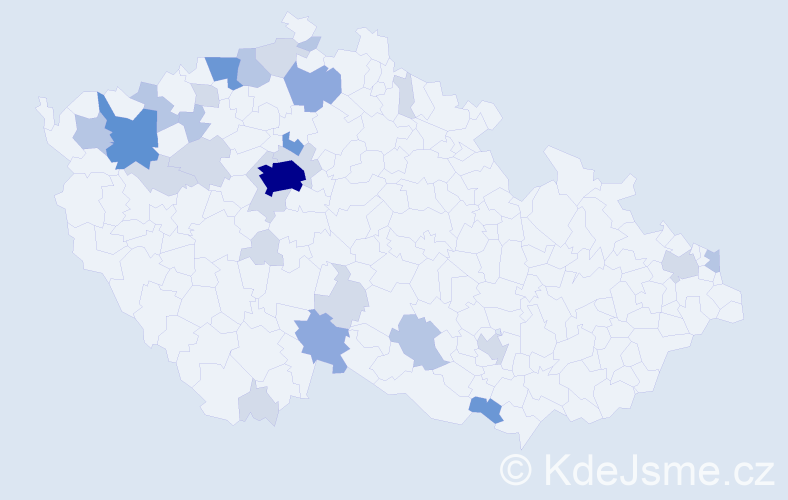 Příjmení: 'Košlerová', počet výskytů 74 v celé ČR
