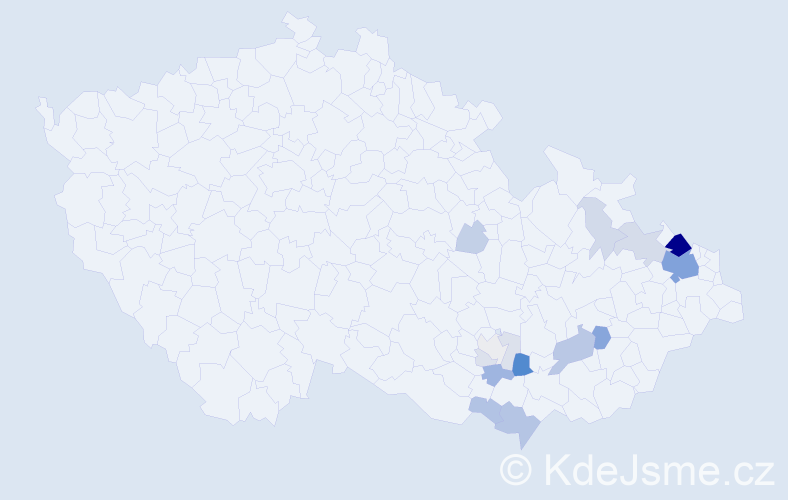 Příjmení: 'Rumpová', počet výskytů 58 v celé ČR